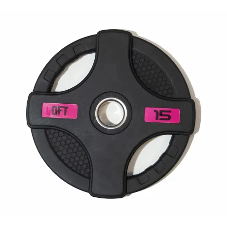 Штанга олимпийская OriginalFitTools 128 кг (диски с двумя хватами, черный гриф) - Фото 8