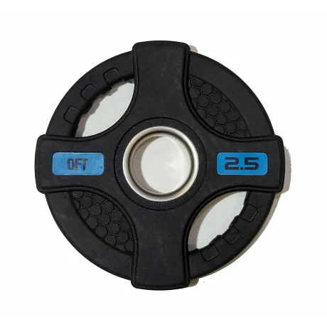 Штанга олимпийская OriginalFitTools 58 кг (диски с двумя хватами, черный гриф) - Фото 4