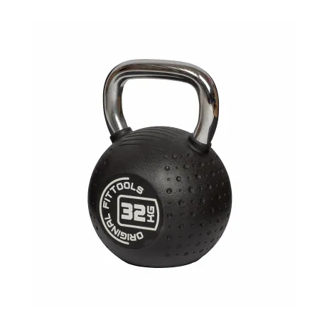 Гиря OriginalFitTools 32 кг с хромированной ручкой полиуретановая (CPU) - Фото 4